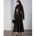 Vestido de desgaste musulmán de moda de poliéster de calidad superior mujeres negro moderno abaya